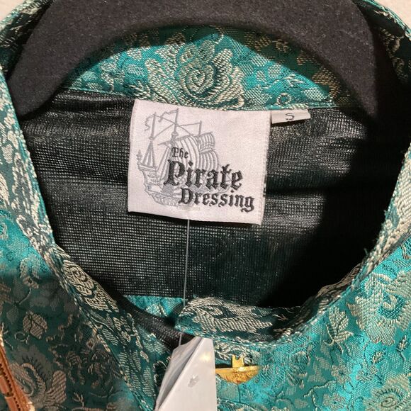 Duchess Judith The Pirate Dressing Green Gold Brocade Jacket Ren Faire Small NWT - Picture 5 of 15